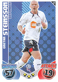 Gretar Steinsson Bolton Wanderers 2010/11 Topps Match Attax #93
